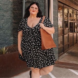 BP Flower Print Babydoll Mini Dress NWOTs